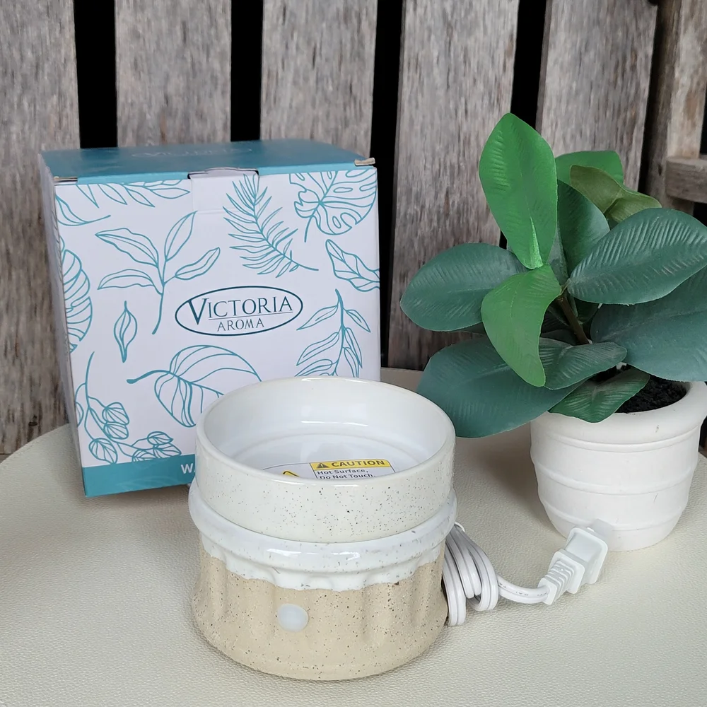 Wax & Essential Oils Cream Electric Ceramic Warmer By Victoria Aroma